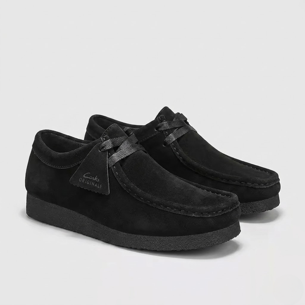 Men's Loafers Suede Lace-Up Moccasin Crepe Sole