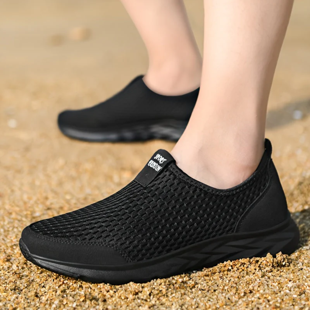 Men's Sneakers Slip-On Mesh Textured Low-Top Pull Tab