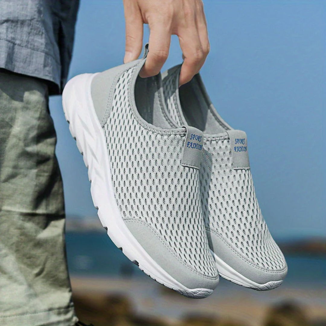 Men's Sneakers Slip-On Mesh Textured Low-Top Pull Tab