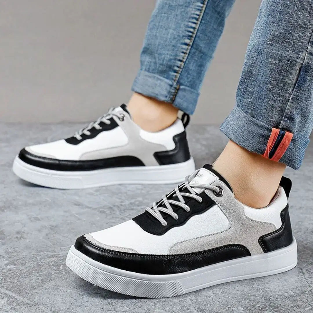 Men's Low-Top Sneakers - Lace-Up - Multi-Panel Design - Platform