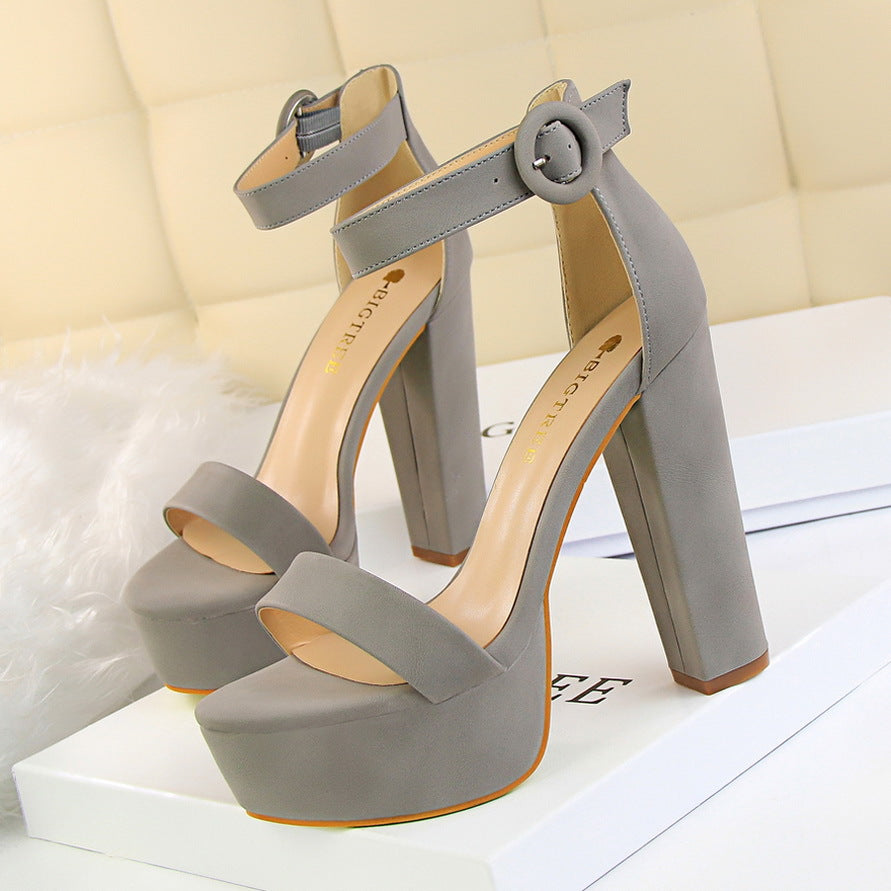 Women's Platform Sandals Block Heels Open Toe Ankle Strap Buckle