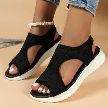 Women’s Open-Toe Sport Sandals with Knit Upper and Cushioned Sole