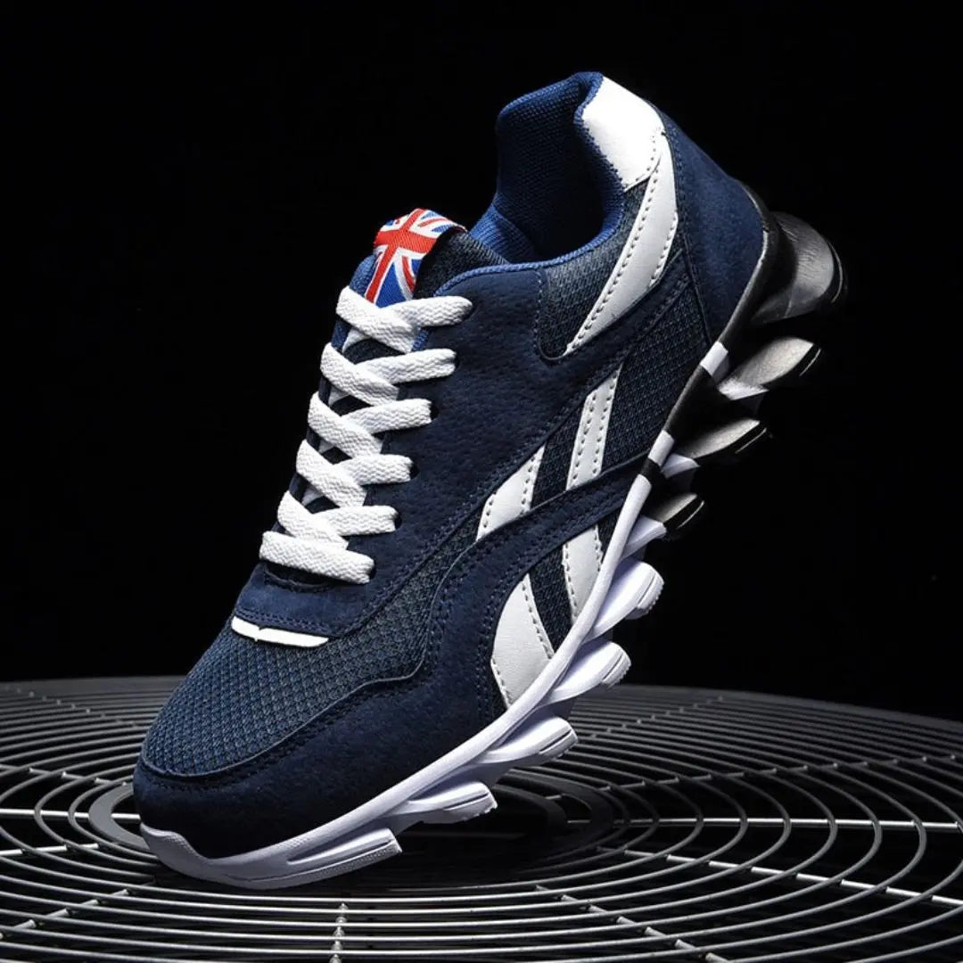 Men's Mesh Athletic Sneakers - Lace-Up - Rounded Toe