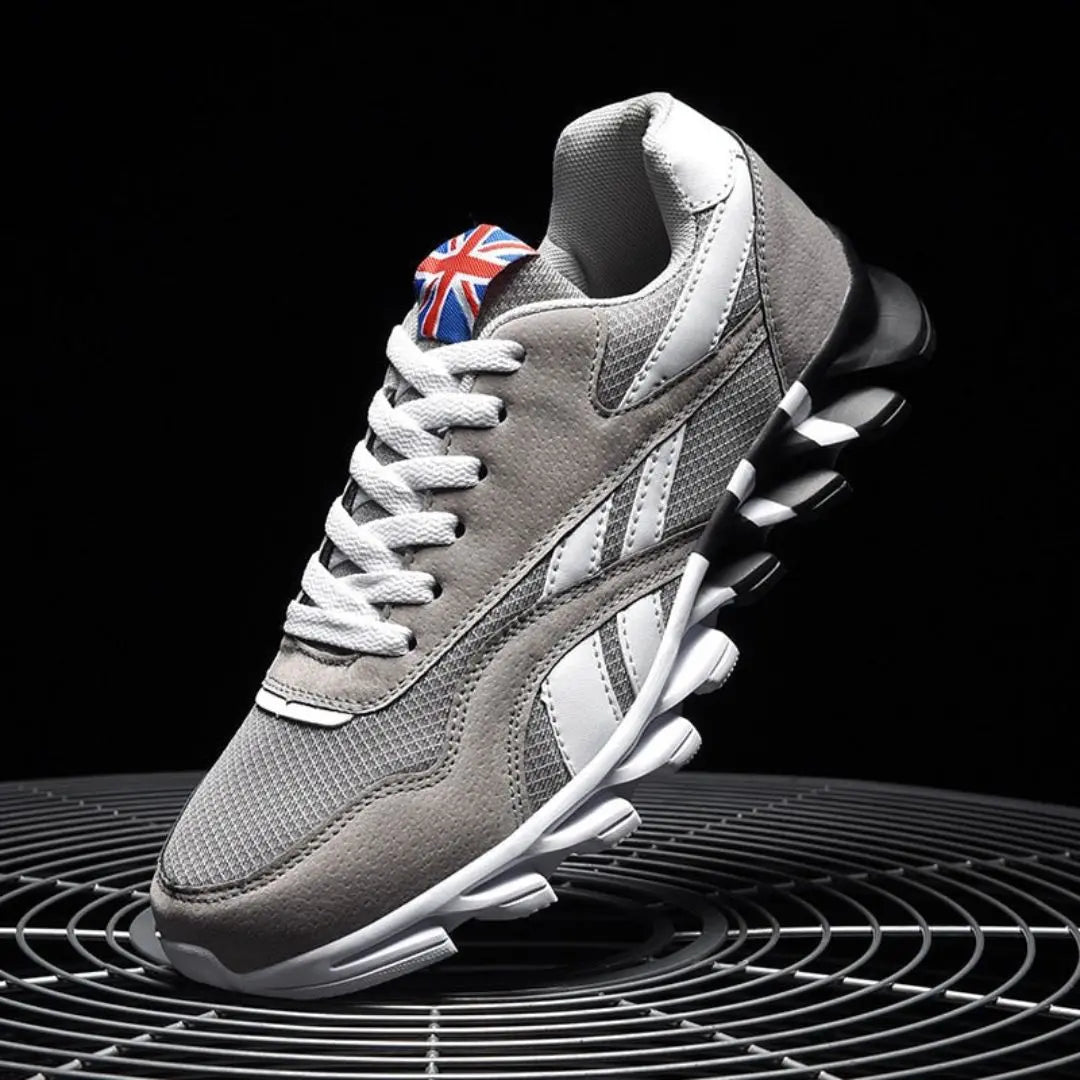 Men's Mesh Athletic Sneakers - Lace-Up - Rounded Toe