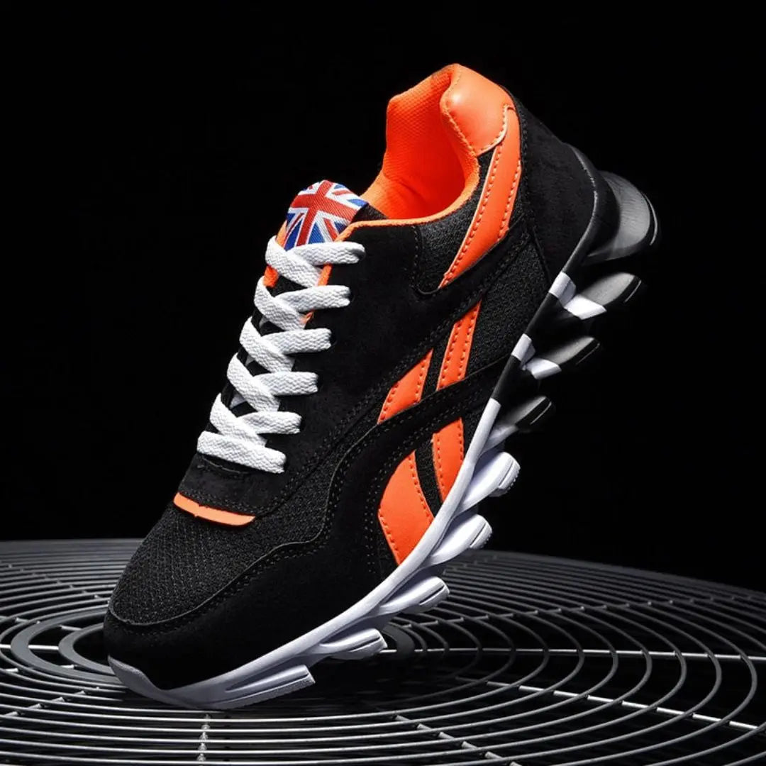 Men's Mesh Athletic Sneakers - Lace-Up - Rounded Toe