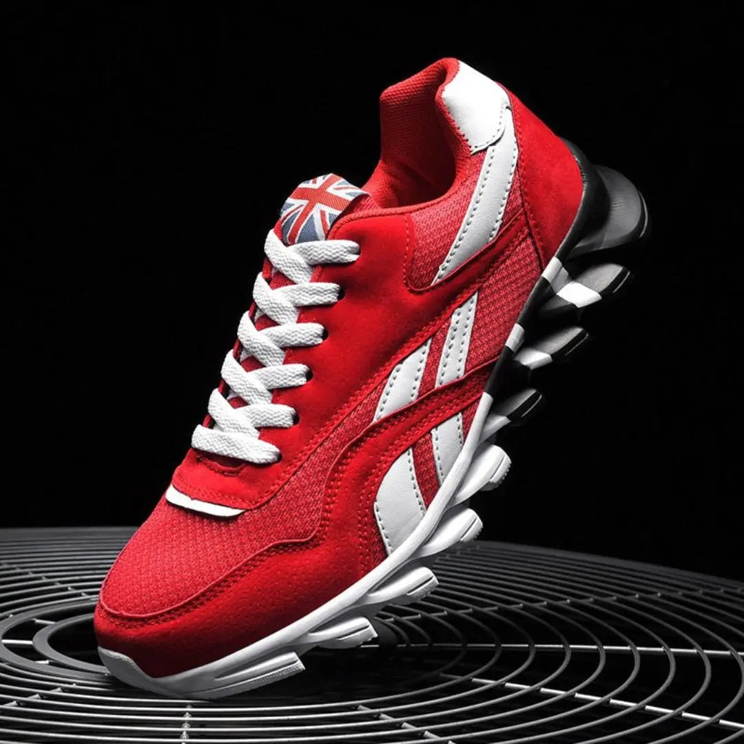 Men's Mesh Athletic Sneakers - Lace-Up - Rounded Toe
