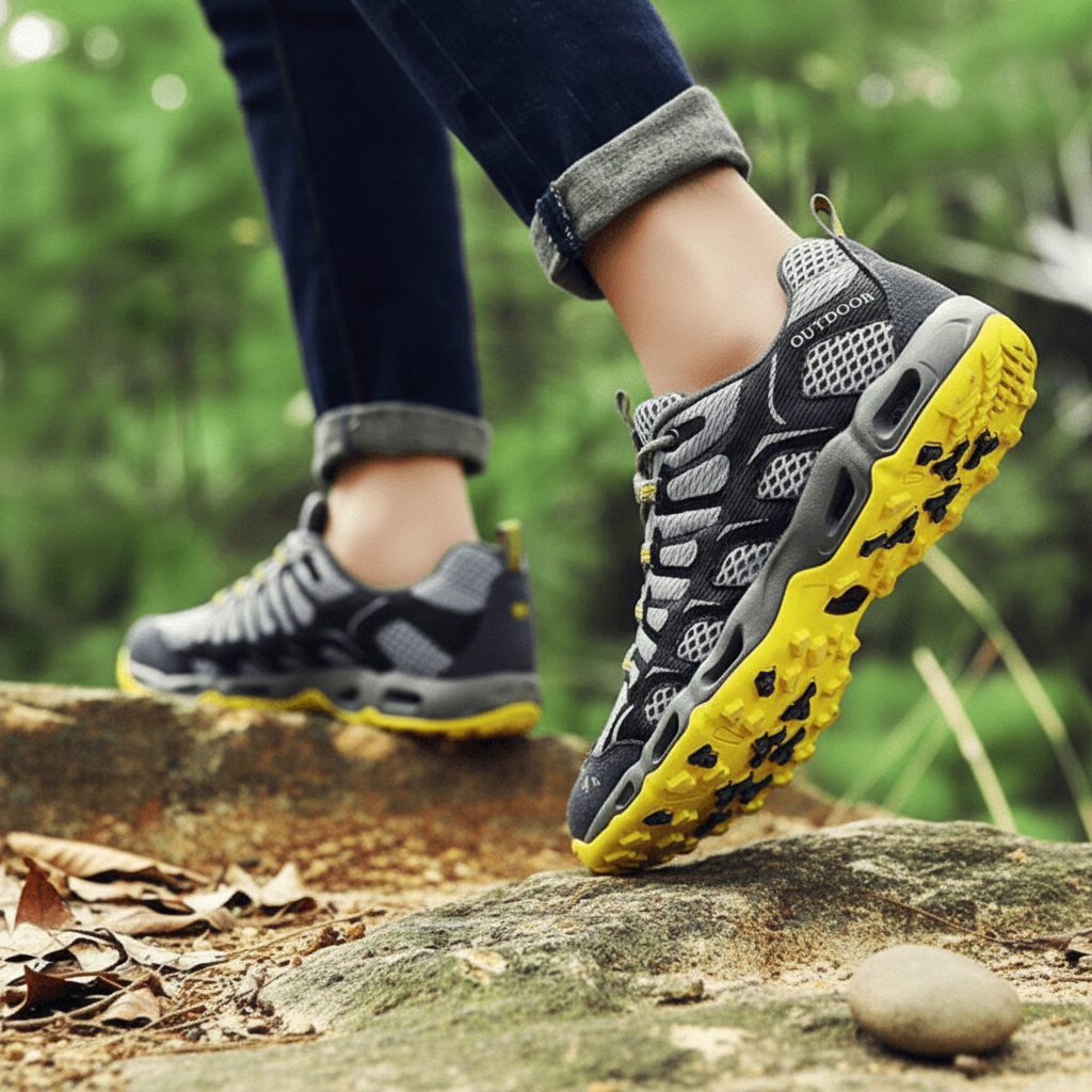 Men Athletic Shoes - Mesh Panel Mid-Top - Air Cushion Sole