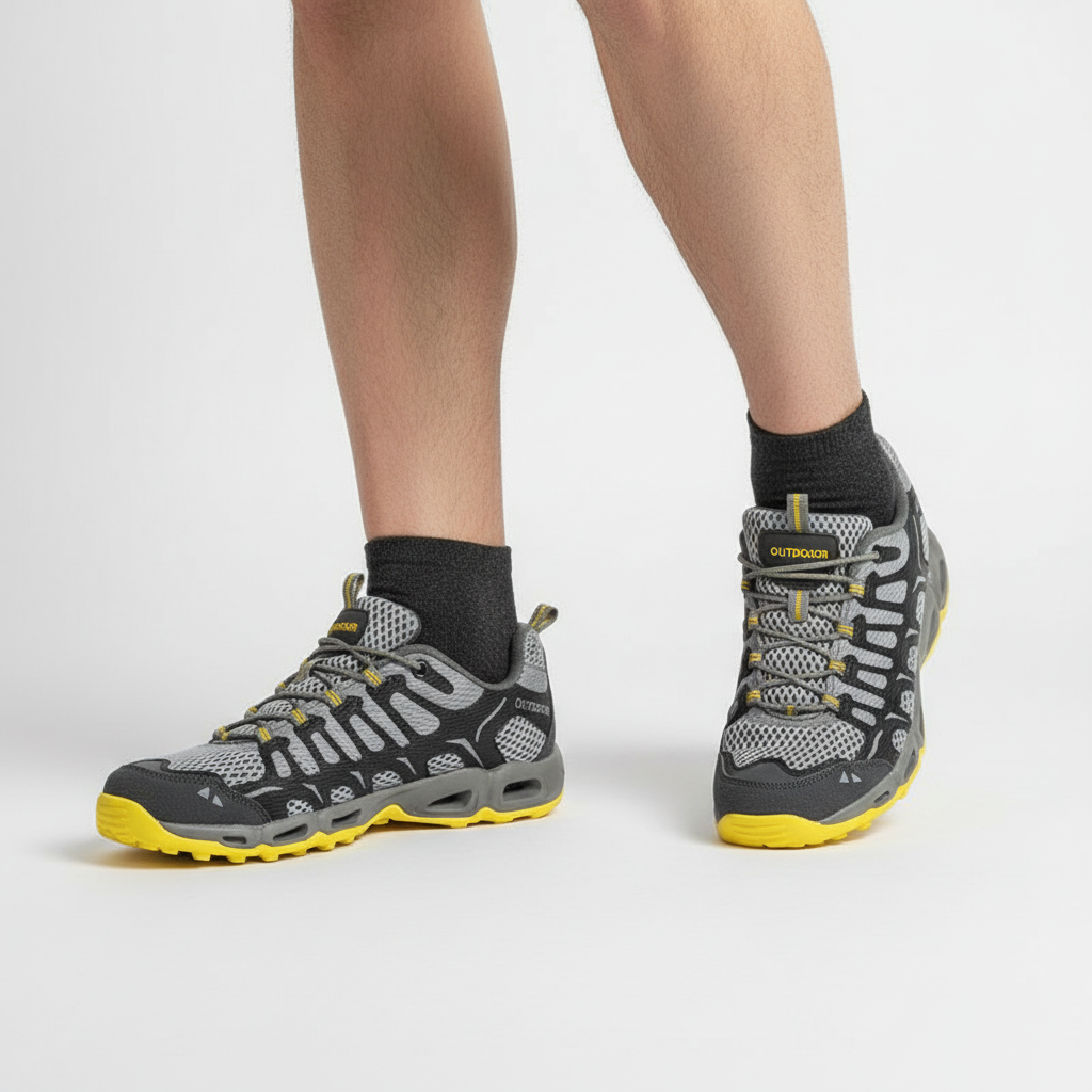 Men Athletic Shoes - Mesh Panel Mid-Top - Air Cushion Sole