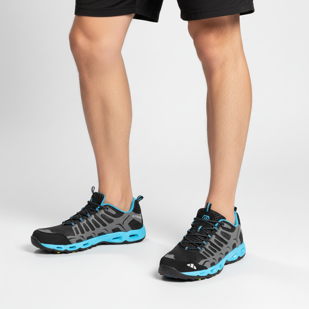 Men Athletic Shoes - Mesh Panel Mid-Top - Air Cushion Sole