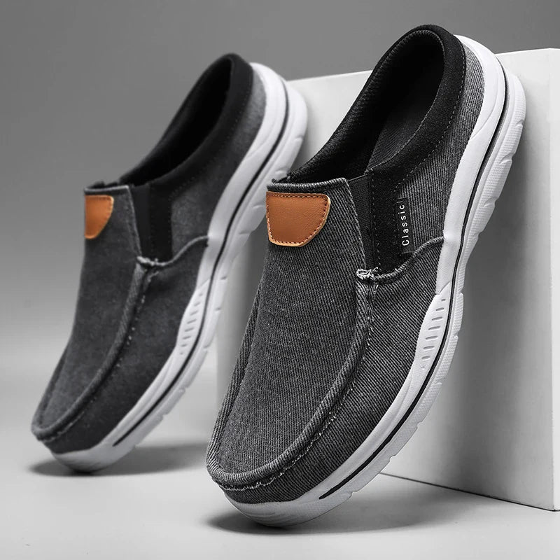 Men’s Casual Slip-On Canvas Shoes with Moc Toe Design