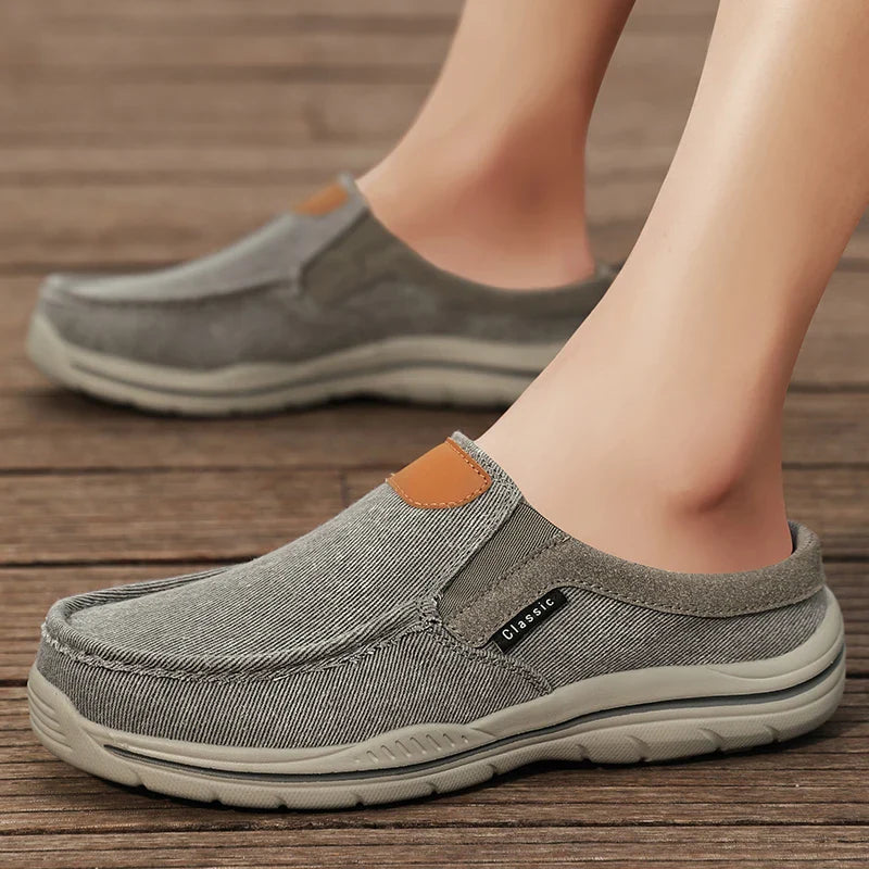 Men’s Casual Slip-On Canvas Shoes with Moc Toe Design