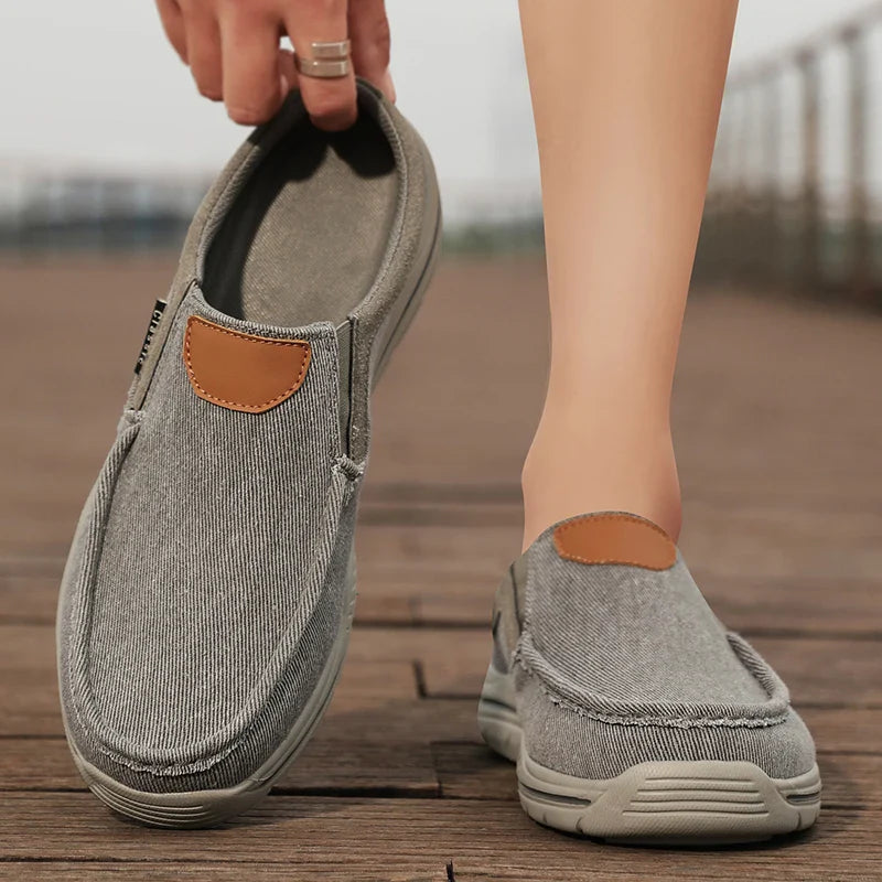 Men’s Casual Slip-On Canvas Shoes with Moc Toe Design