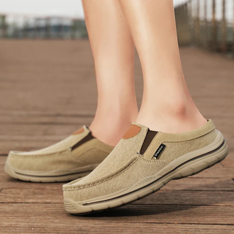 Men’s Casual Slip-On Canvas Shoes with Moc Toe Design