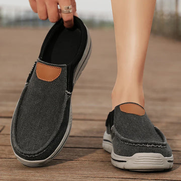 Men’s Casual Slip-On Canvas Shoes with Moc Toe Design