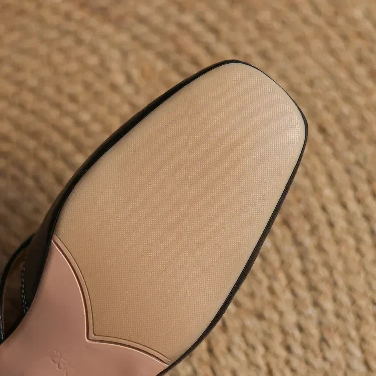 Women’s Closed Toe Mule Heels with Strap Detail