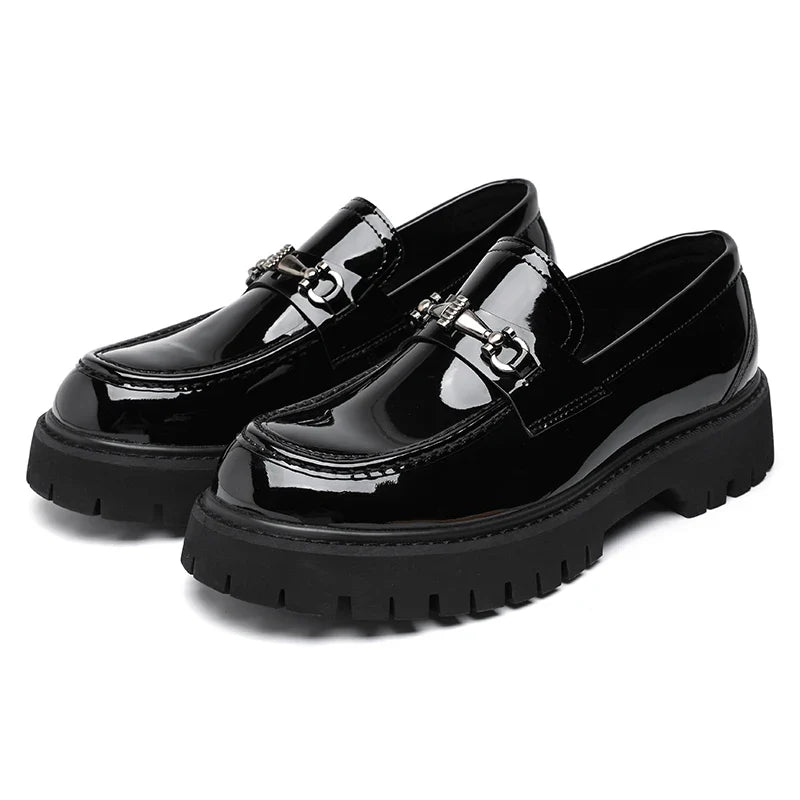 Men's Loafers Chunky Platform Lug Sole Metal Bit Detail