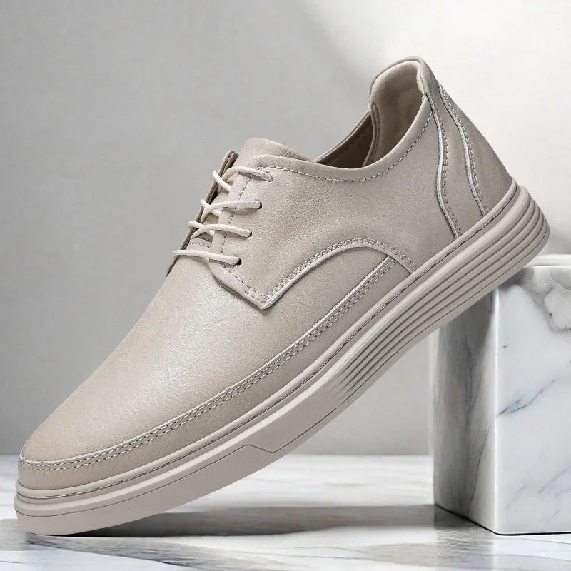 Men's Low-Top Sneakers - Lace-Up - Platform Sole - Round Toe