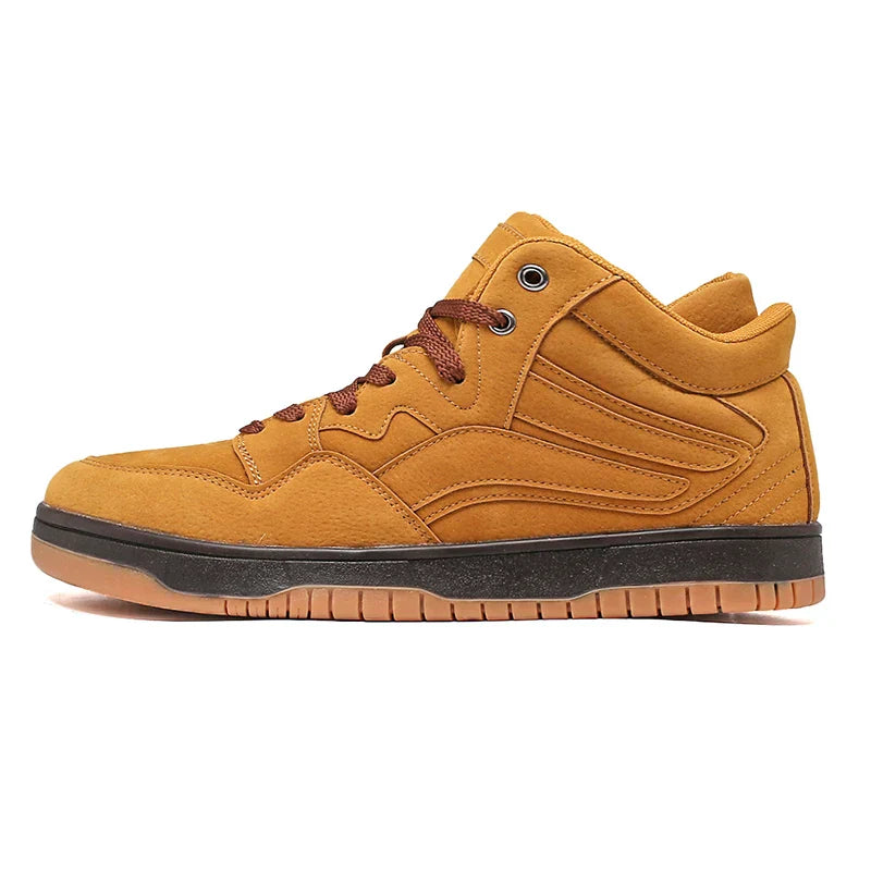 Men’s High-Top Basketball Sneakers with Lace-Up Design and Flat Sole