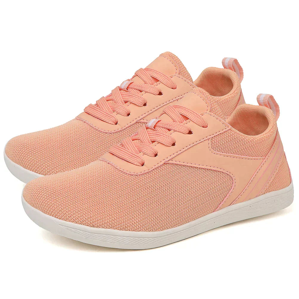 Unisex Low-Top Sneakers with Rounded Toe - Lace-Up Closure - Mesh Upper - Flat Sole