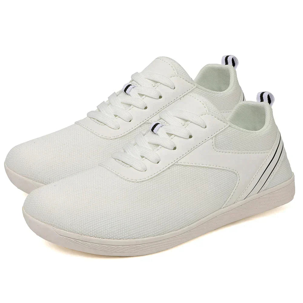 Unisex Low-Top Sneakers with Rounded Toe - Lace-Up Closure - Mesh Upper - Flat Sole