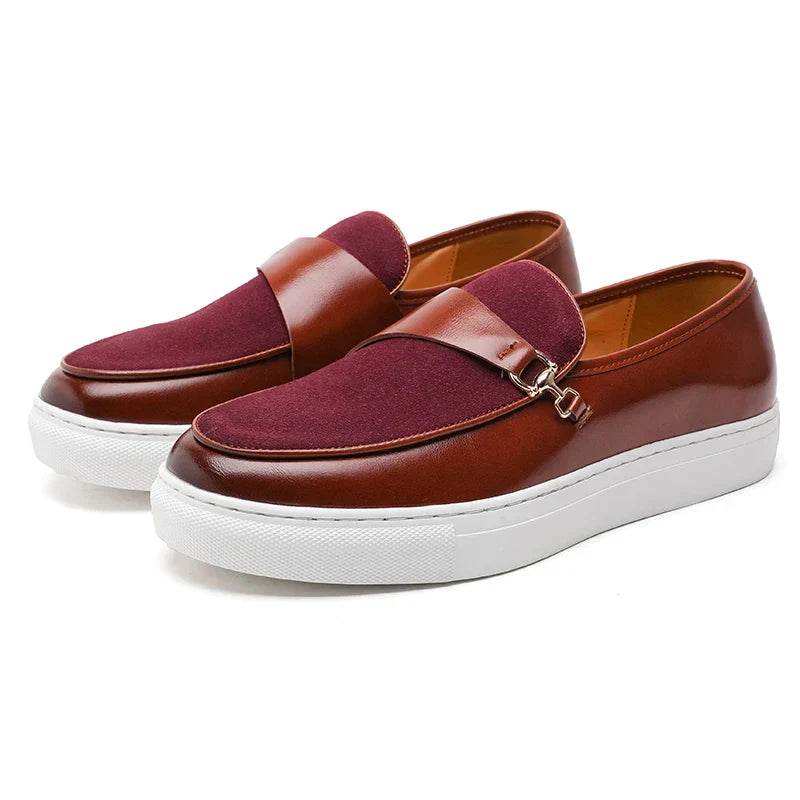 Men’s Slip-On Loafer Sneakers with Horsebit Detail and Flat Sole