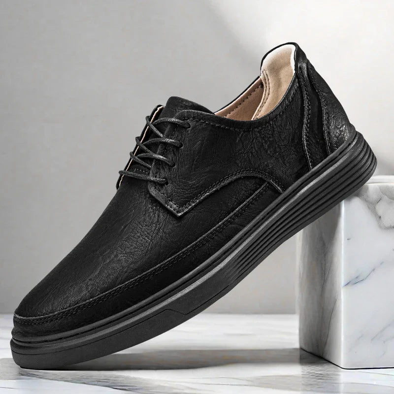 Men's Low-Top Sneakers - Lace-Up - Platform Sole - Round Toe