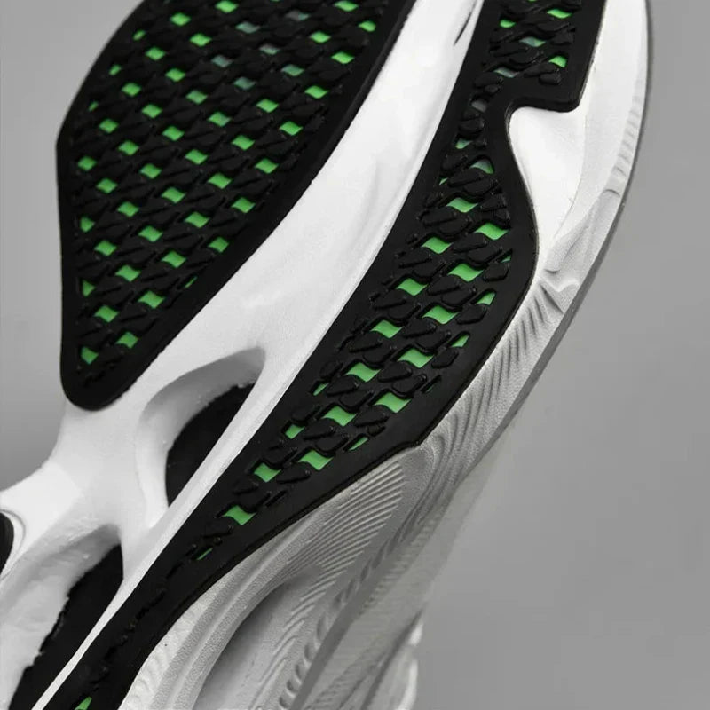 Men's Lace-Up Running Sneakers - Low Top - Mesh Upper - Curved Midsole