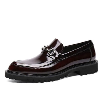 Men's Slip-On Loafers Chunky Lug Sole Horsebit Hardware Detail