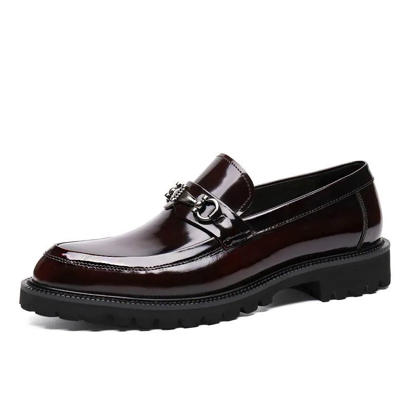 Men's Slip-On Loafers Chunky Lug Sole Horsebit Hardware Detail