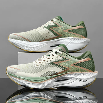 Men's Lace-Up Running Sneakers - Low Top - Mesh Upper - Curved Midsole