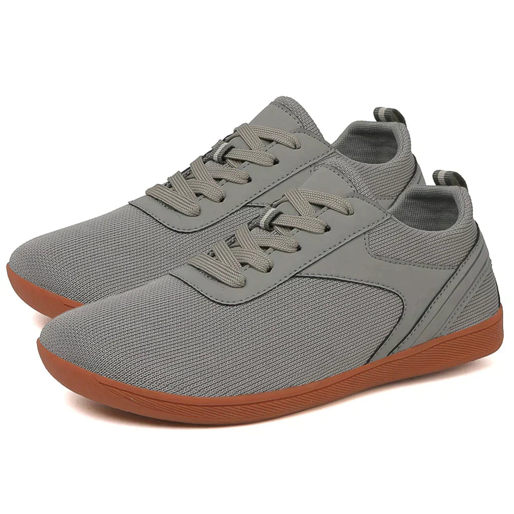 Unisex Low-Top Sneakers with Rounded Toe - Lace-Up Closure - Mesh Upper - Flat Sole
