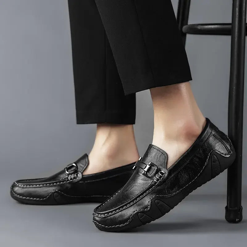 Men's Slip-On Loafers - Round Toe - Horsebit Bar