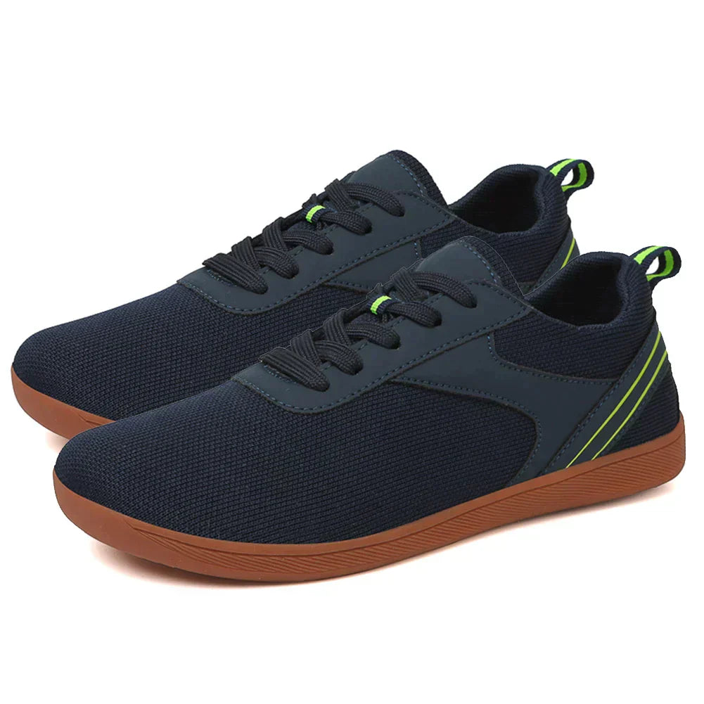 Unisex Low-Top Sneakers with Rounded Toe - Lace-Up Closure - Mesh Upper - Flat Sole