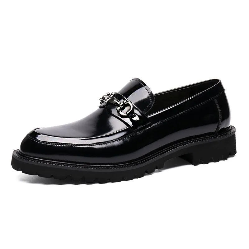 Men's Slip-On Loafers Chunky Lug Sole Horsebit Hardware Detail