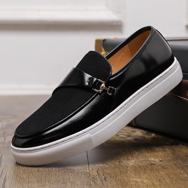 Men’s Slip-On Loafer Sneakers with Horsebit Detail and Flat Sole
