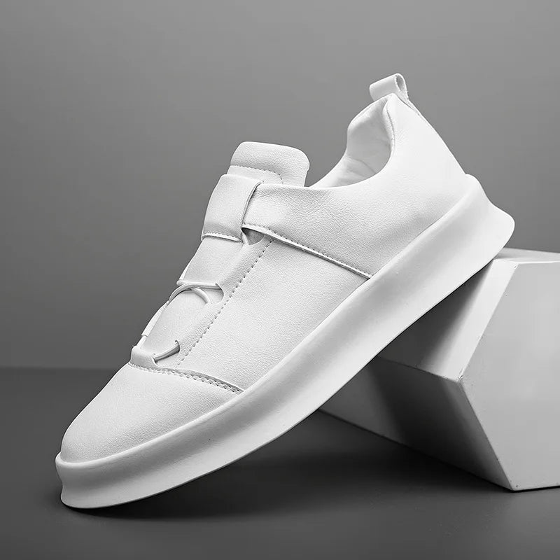 Men's Low-Top Hook and Loop Closure Sneakers - Round Toe