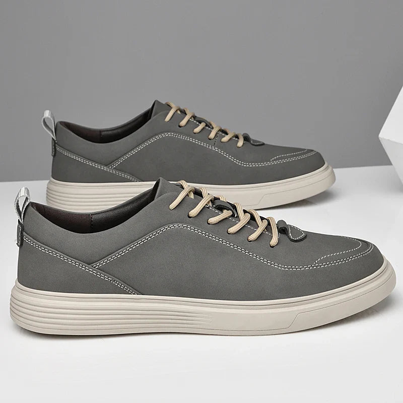 Men’s Lace-Up Casual Sneakers with Contrast Stitch Detailing