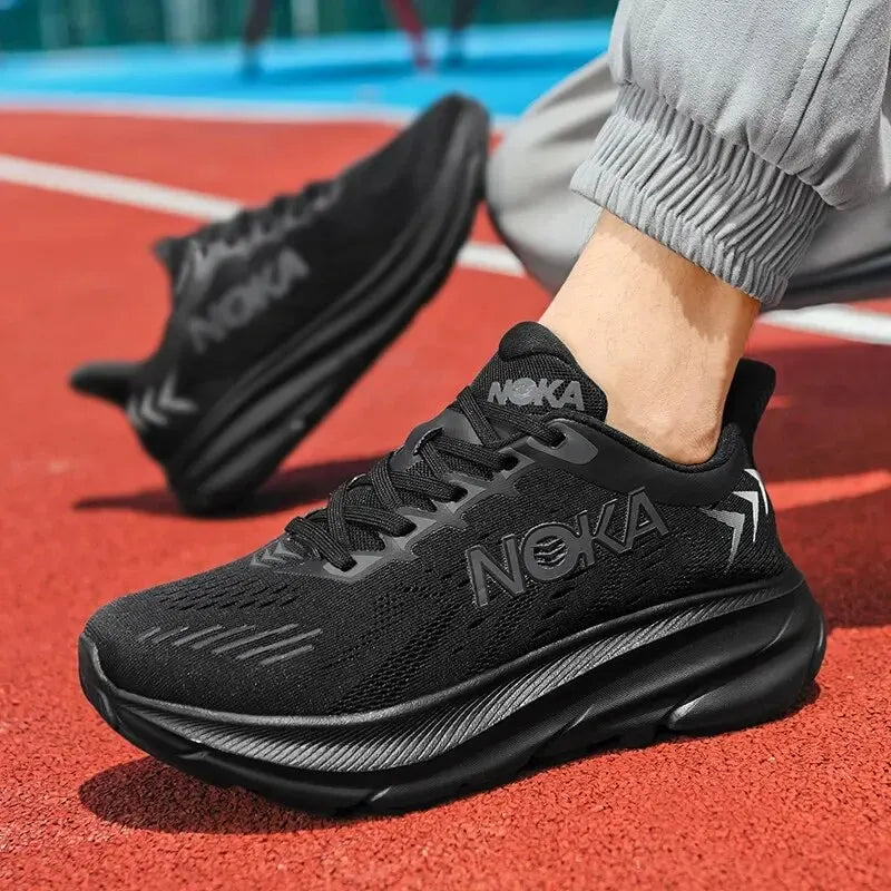Men's Mesh Upper Lace-Up Athletic Sneakers - Thick Cushioned Sole