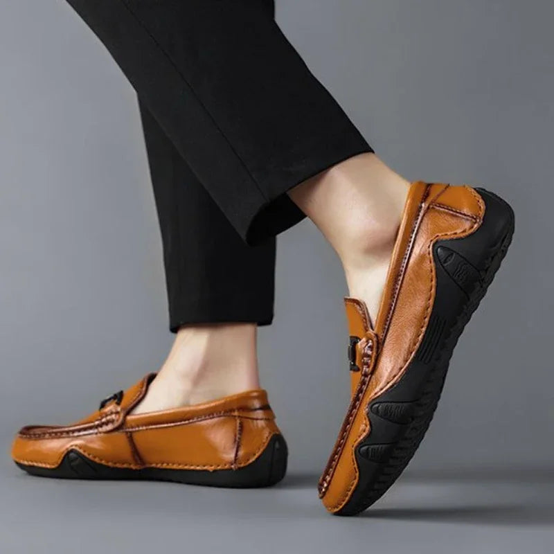 Men's Slip-On Loafers - Round Toe - Horsebit Bar
