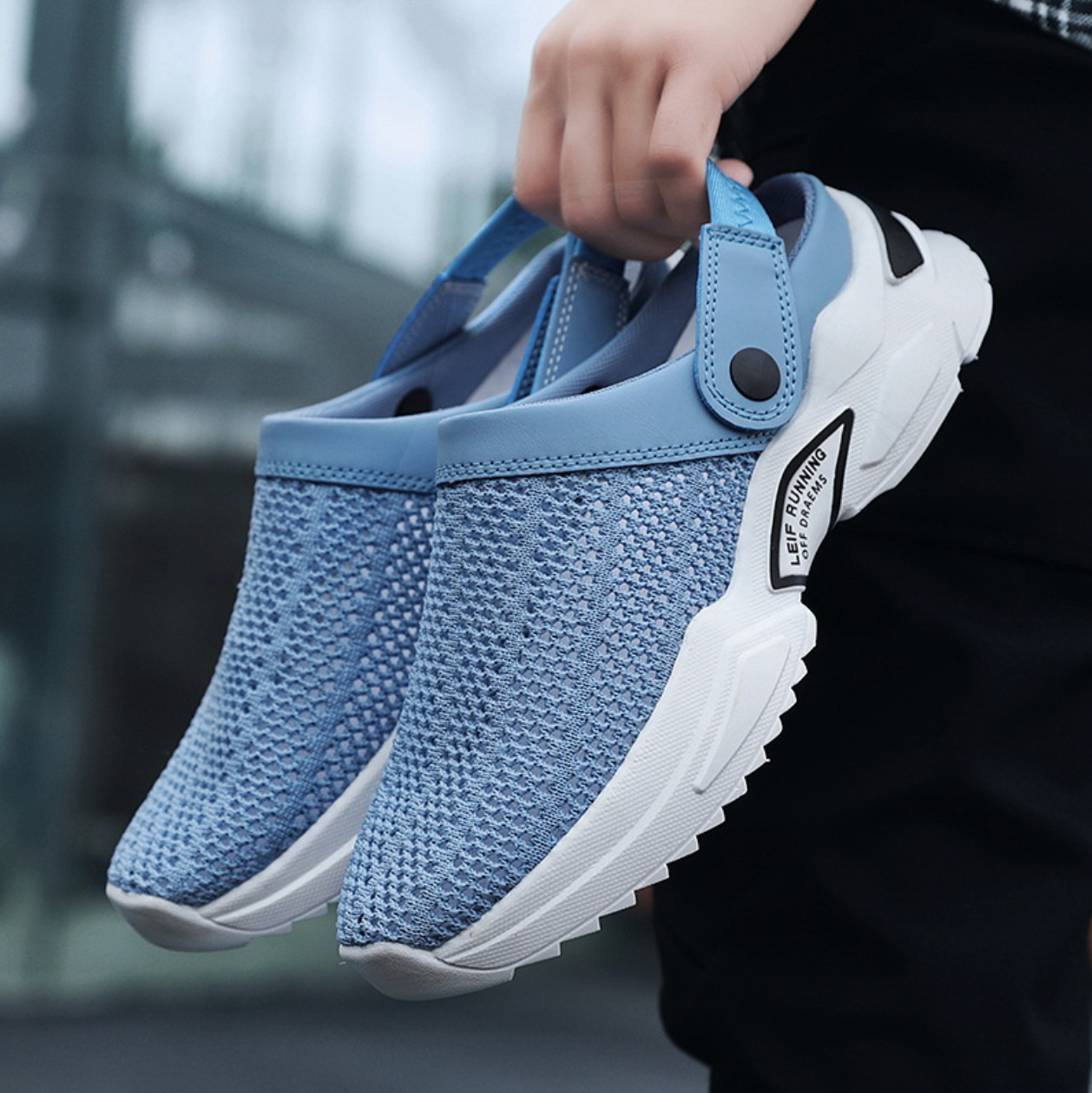 Unisex Closed-Toe Slip-On Mesh Sandals with Heel Strap and Textured Sole