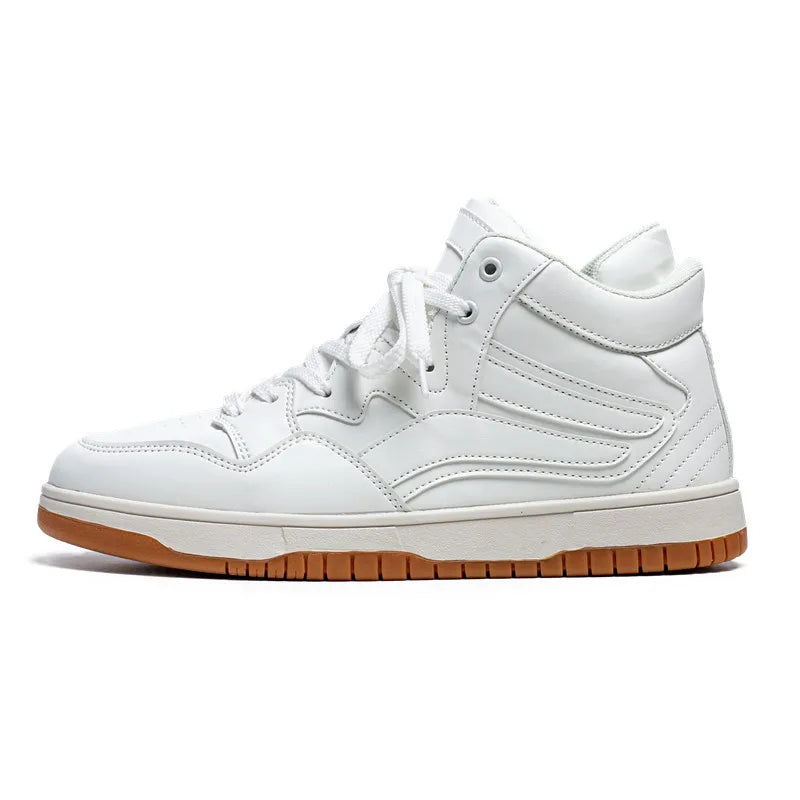 Men’s High-Top Basketball Sneakers with Lace-Up Design and Flat Sole