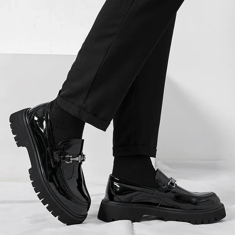 Men's Chunky Sole Slip-On Platform Loafers