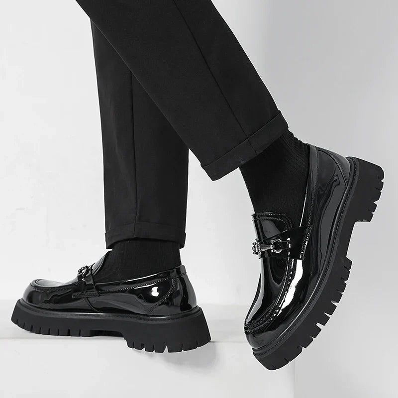Men's Chunky Sole Slip-On Platform Loafers