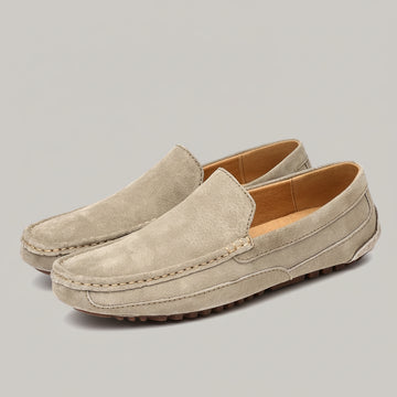 Men’s Slip-On Loafers with Almond Toe and Flat Sole