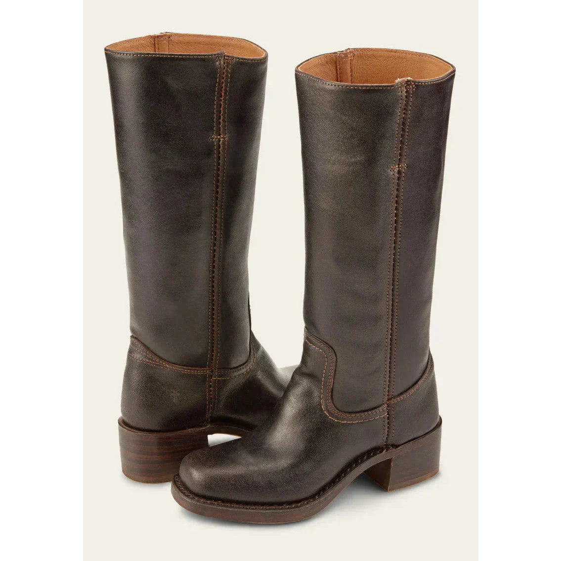 Women’s Knee-High Western Boots with Block Heel and Pull-On Design