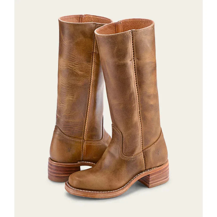 Women’s Knee-High Western Boots with Block Heel and Pull-On Design
