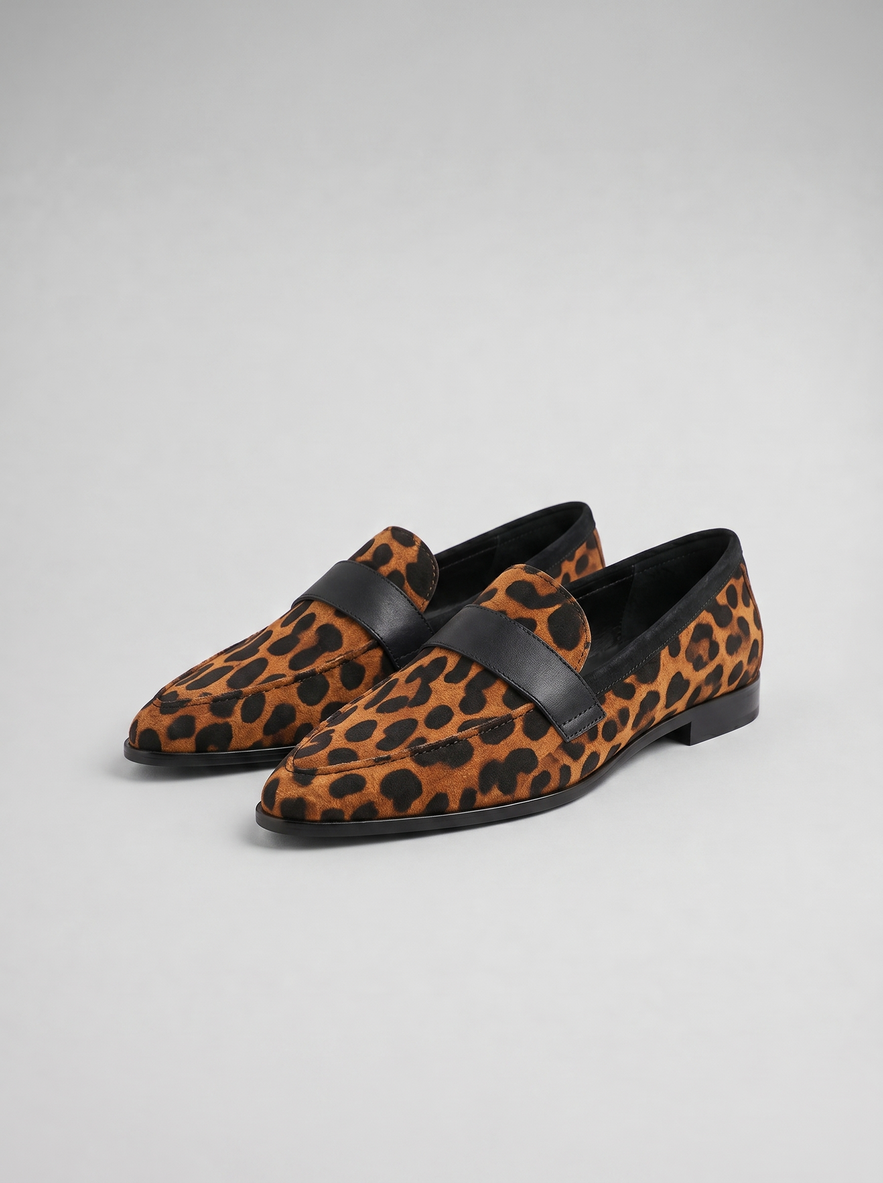Women's Penny Loafers Pointed-Toe Slip-On Suede Flats