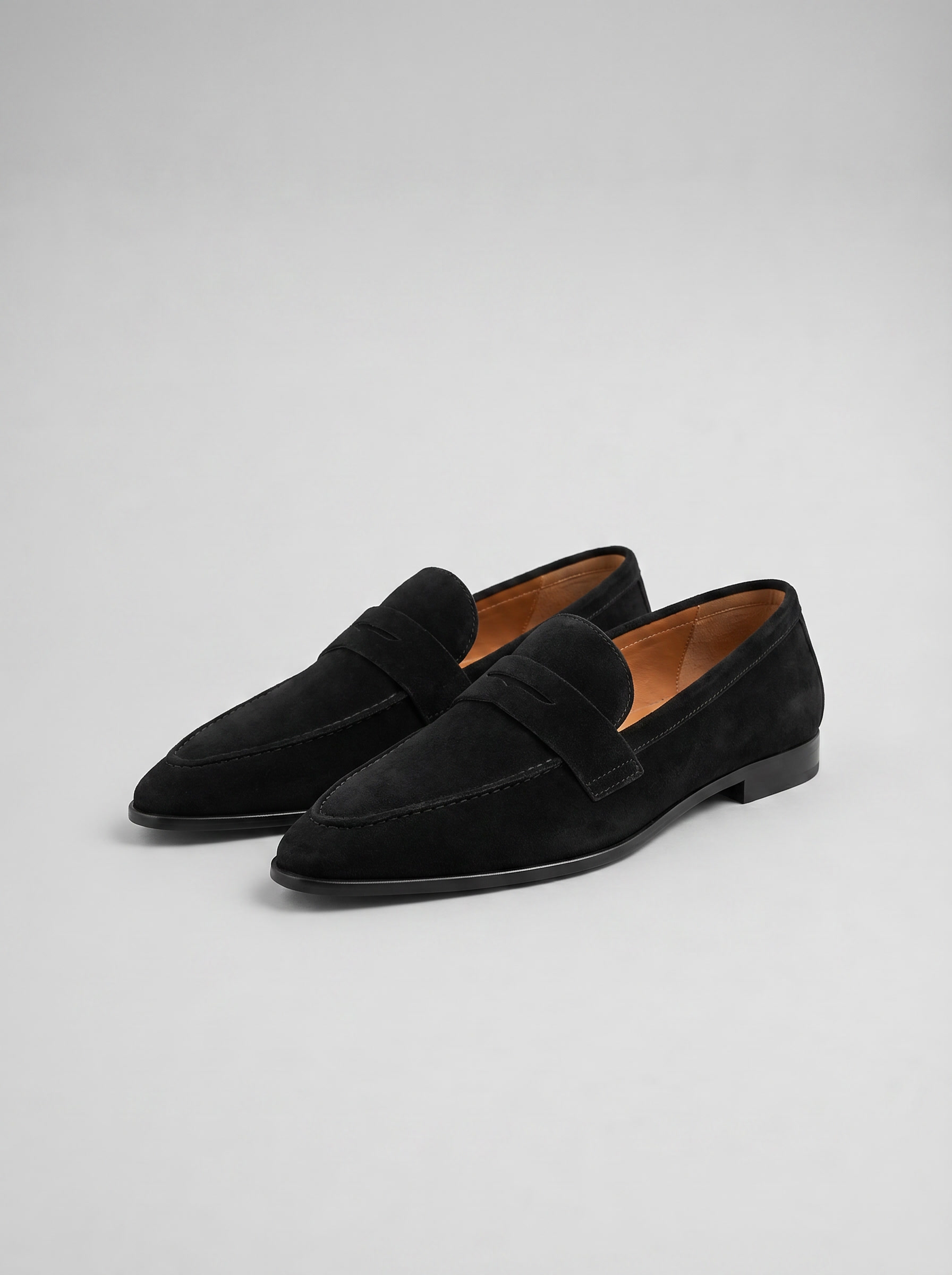 Women's Penny Loafers Pointed-Toe Slip-On Suede Flats