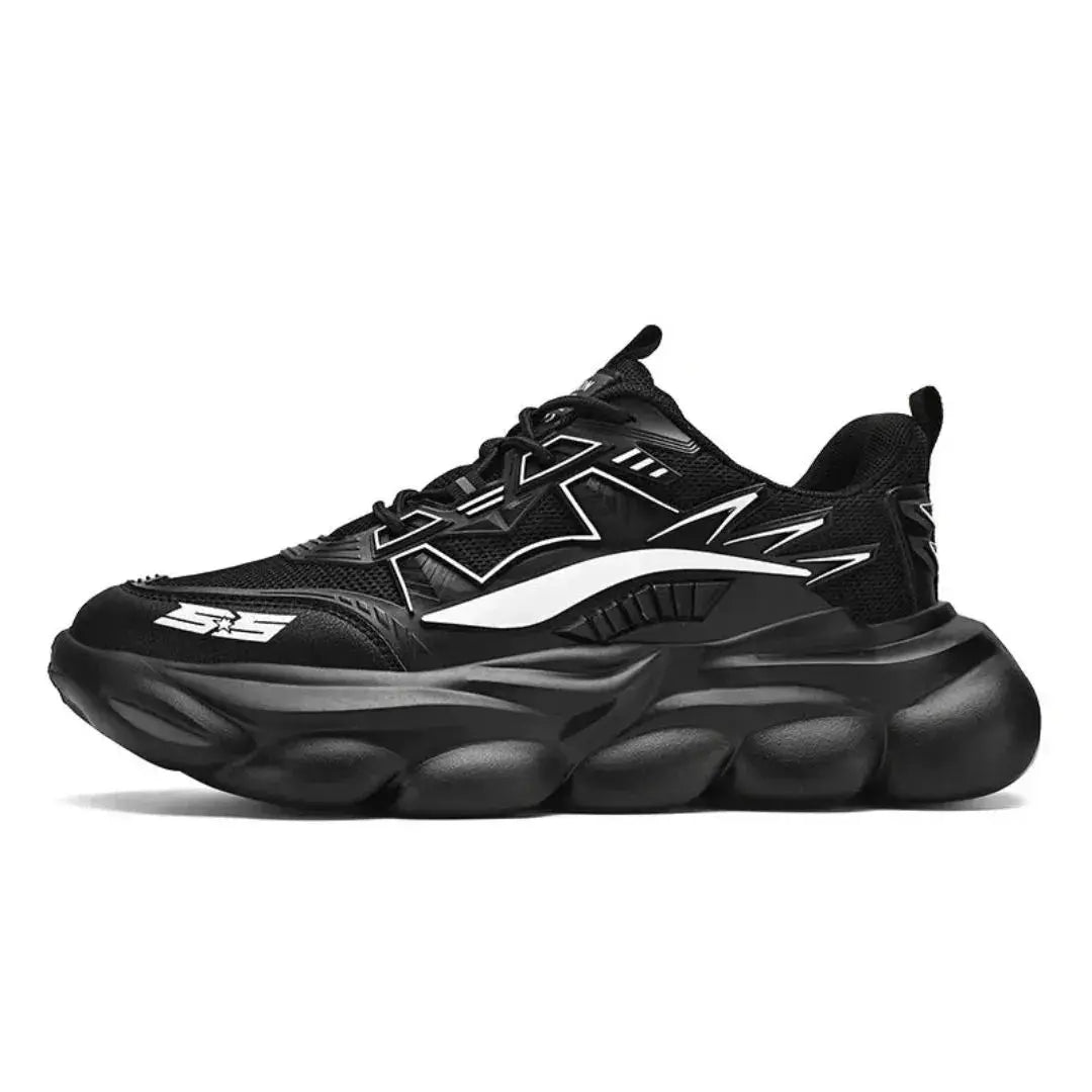 Men's Chunky Platform Sneakers - Lace-Up Low-Top