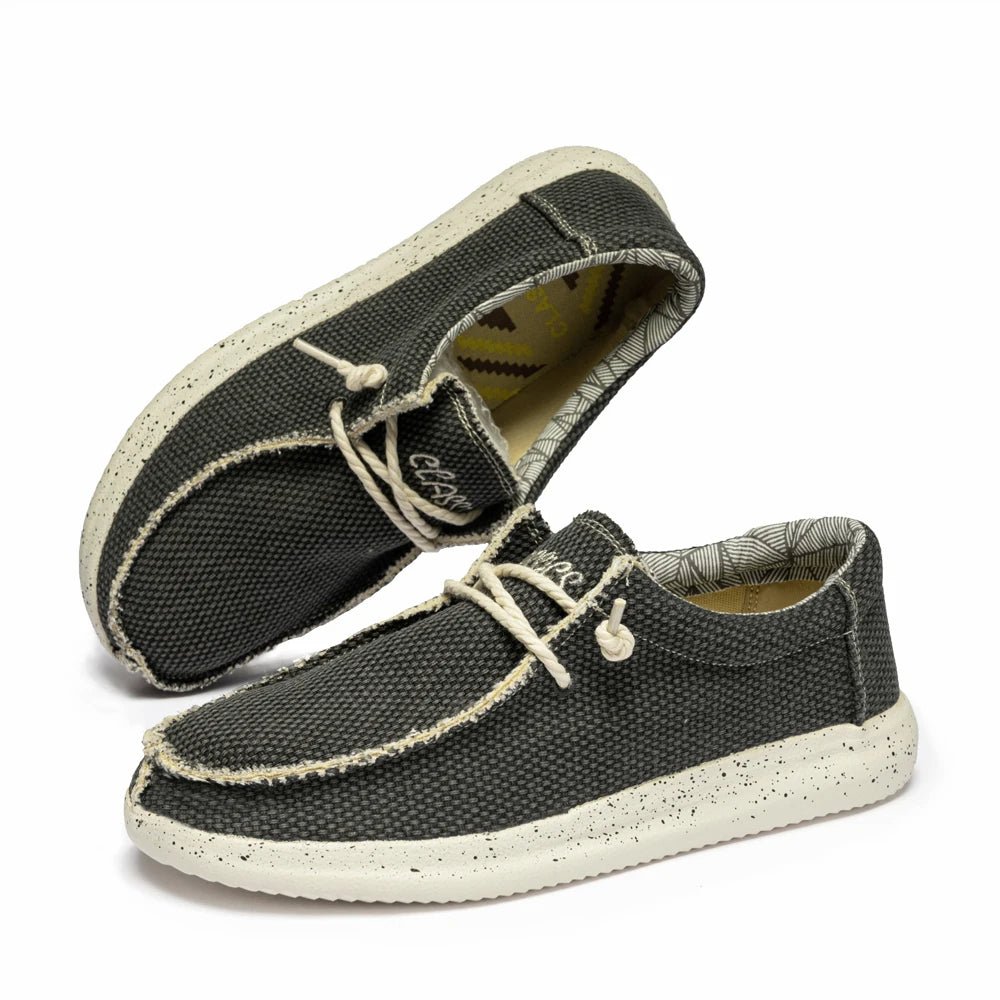 Men's Sneakers Canvas Lace-Up Round Toe Speckled Rubber Sole